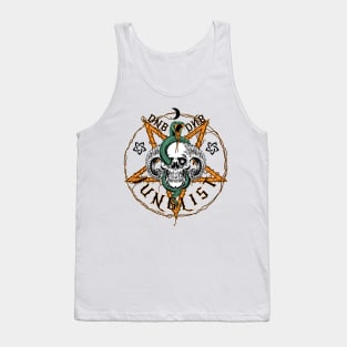 JUNGLIST - DNB Halloween Skull & Pentagram (Black/Orange) Tank Top